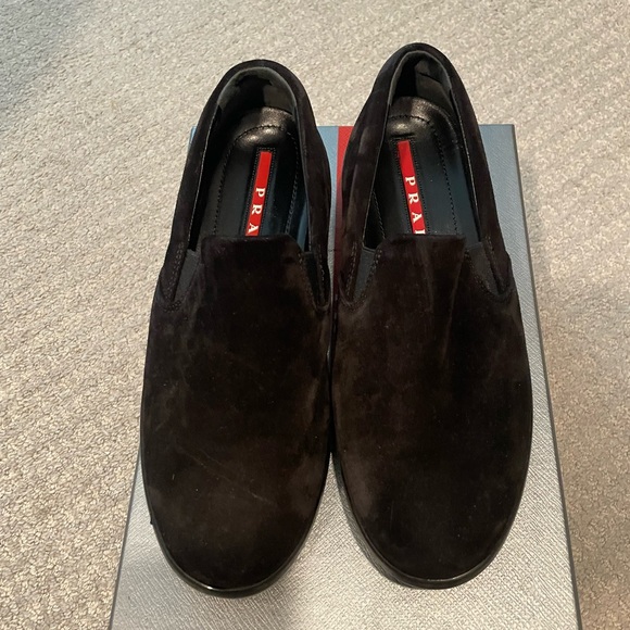 Prada Women’s Black Suede Thick Sole Slipon Sneaker size 6.5 - Picture 7 of 7